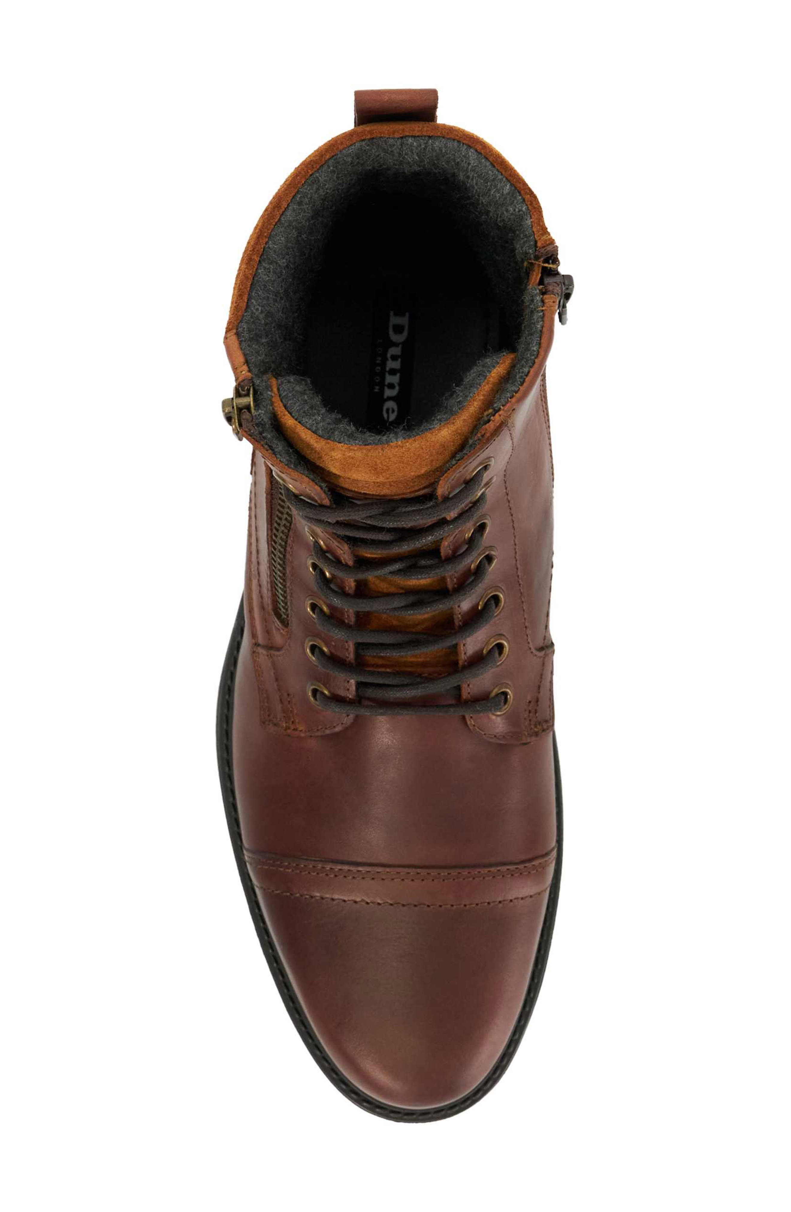 Dune London Cayden Boot, Alternate, color, Brown Leather