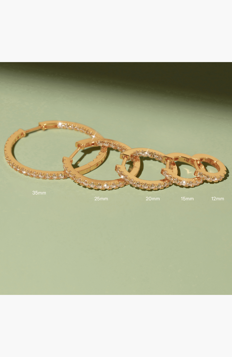 Aurate New York Lab Grown White Sapphire Huggie Earrings, Alternate, color, White Vermeil