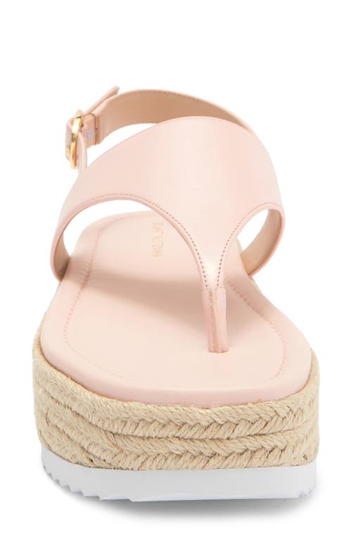Stuart Weitzman Mel Leather Espadrille Flatform Sandal In Rosewater