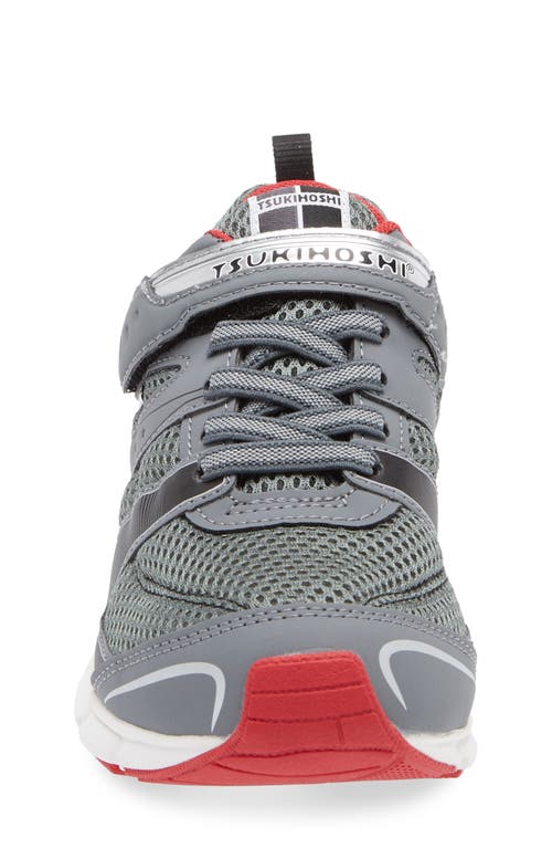 Tsukihoshi Velocity Washable Sneaker In Gray/red