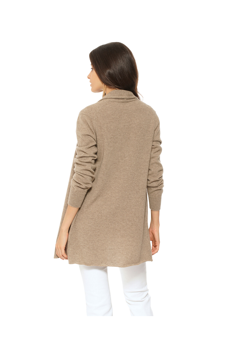 Long Open Front Pure Cashmere Cardigan, Alternate, color, Taupe
