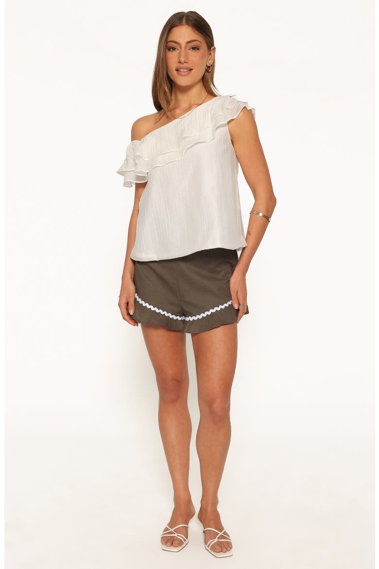Veana One Shoulder Top, Alternate, color, CREAM