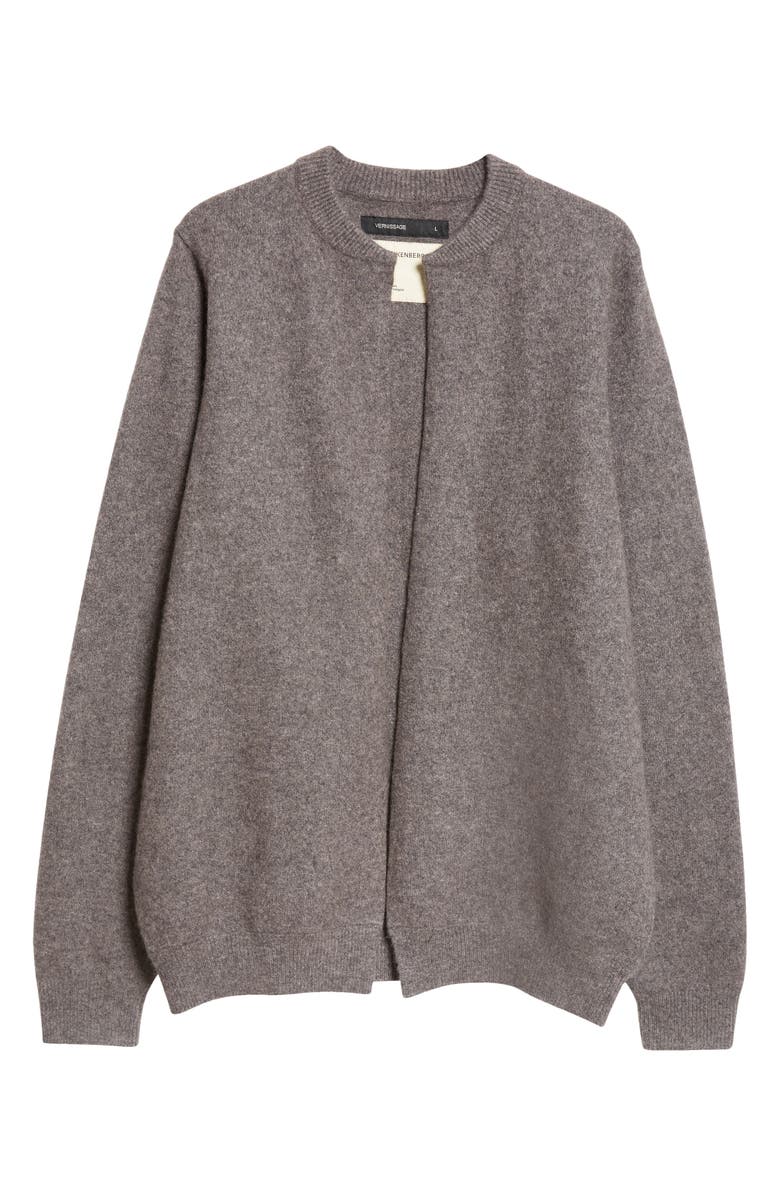 FRENCKENBERGER Felted Wool & Cashmere Bomber Cardigan, Alternate, color,