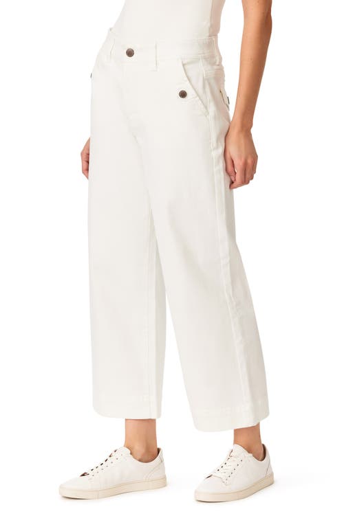 Curve Appeal Tab Wide Leg Crop Jeans In Whisper White
