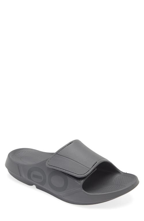 Oofos Gender Inclusive Ooaah Sport Flex Slide Sandal In Gray