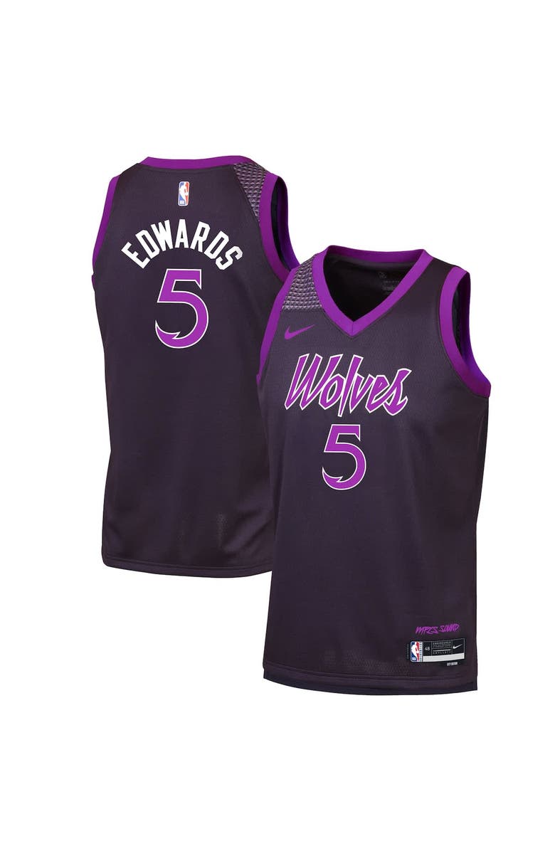 Nike Youth Nike Anthony Edwards Purple Minnesota Timberwolves 2025/26 City Edition Swingman Jersey, Alternate, color, Purple