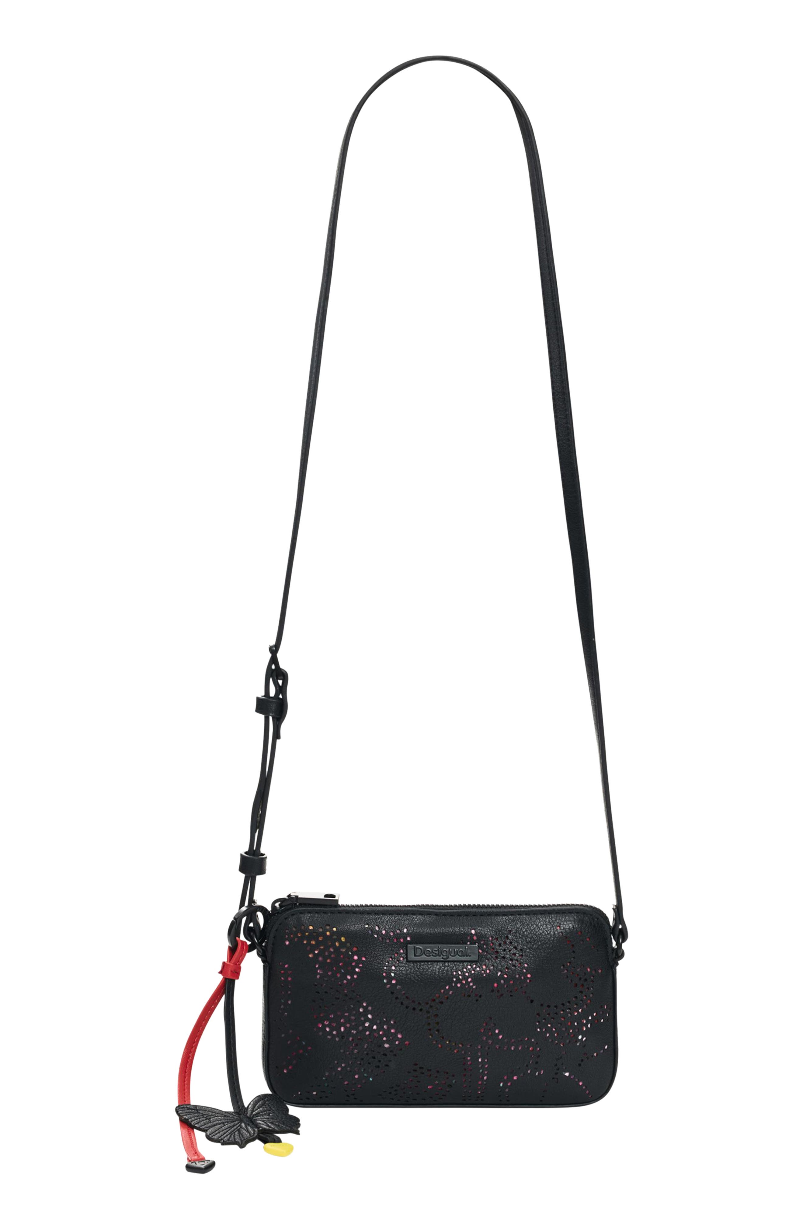 Desigual Small Peforated Faux Leather Crossbody Bag, Main, color, 