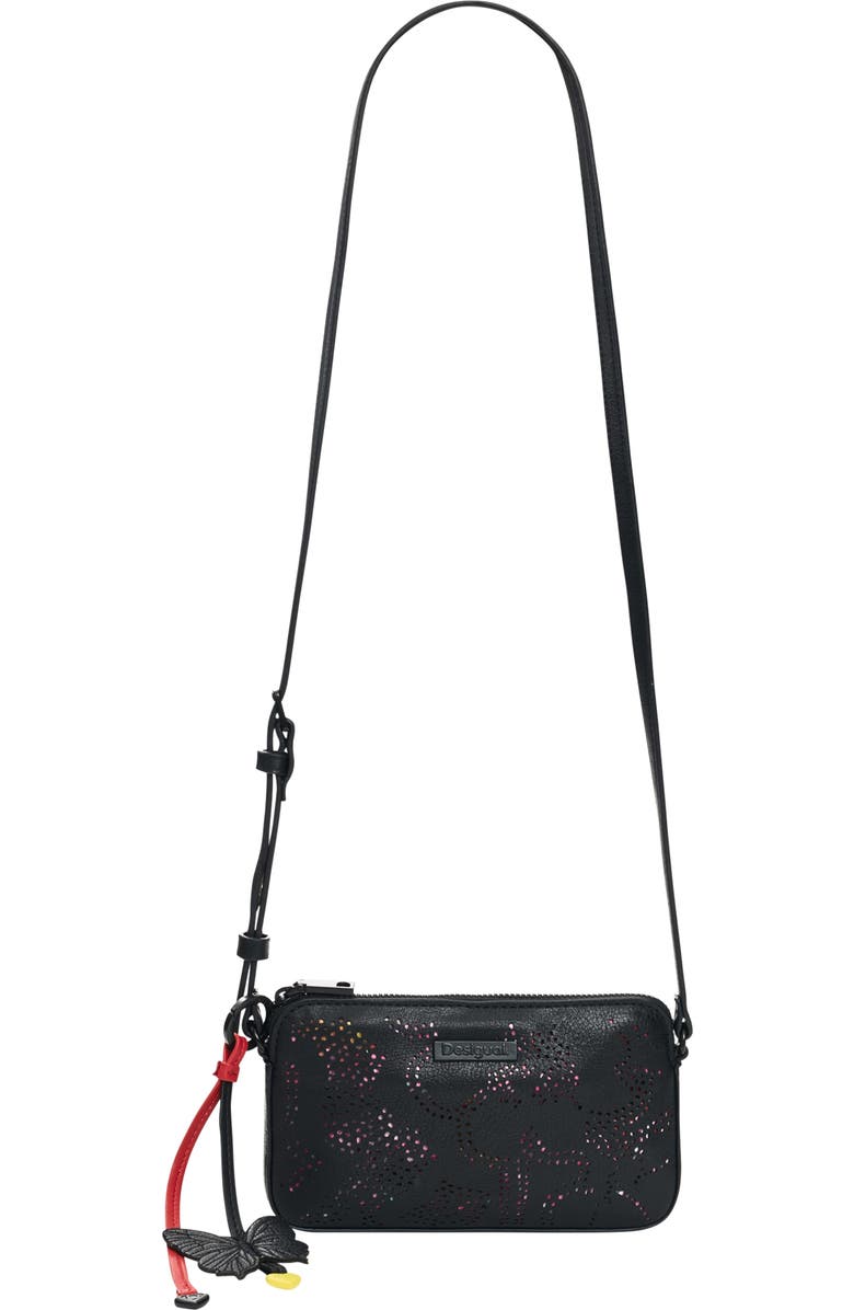 Desigual Small Peforated Faux Leather Crossbody Bag, Main, color,