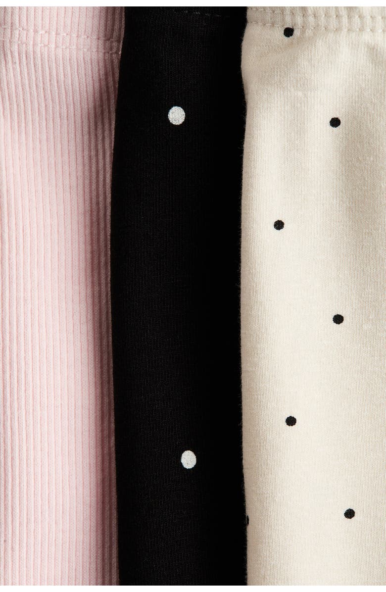 H&M 3-pack Cotton Leggings, Alternate, color, Black/Dotted