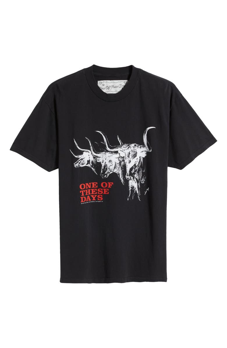 ONE OF THESE DAYS Long Horn Cotton Graphic T-Shirt, Alternate, color, 