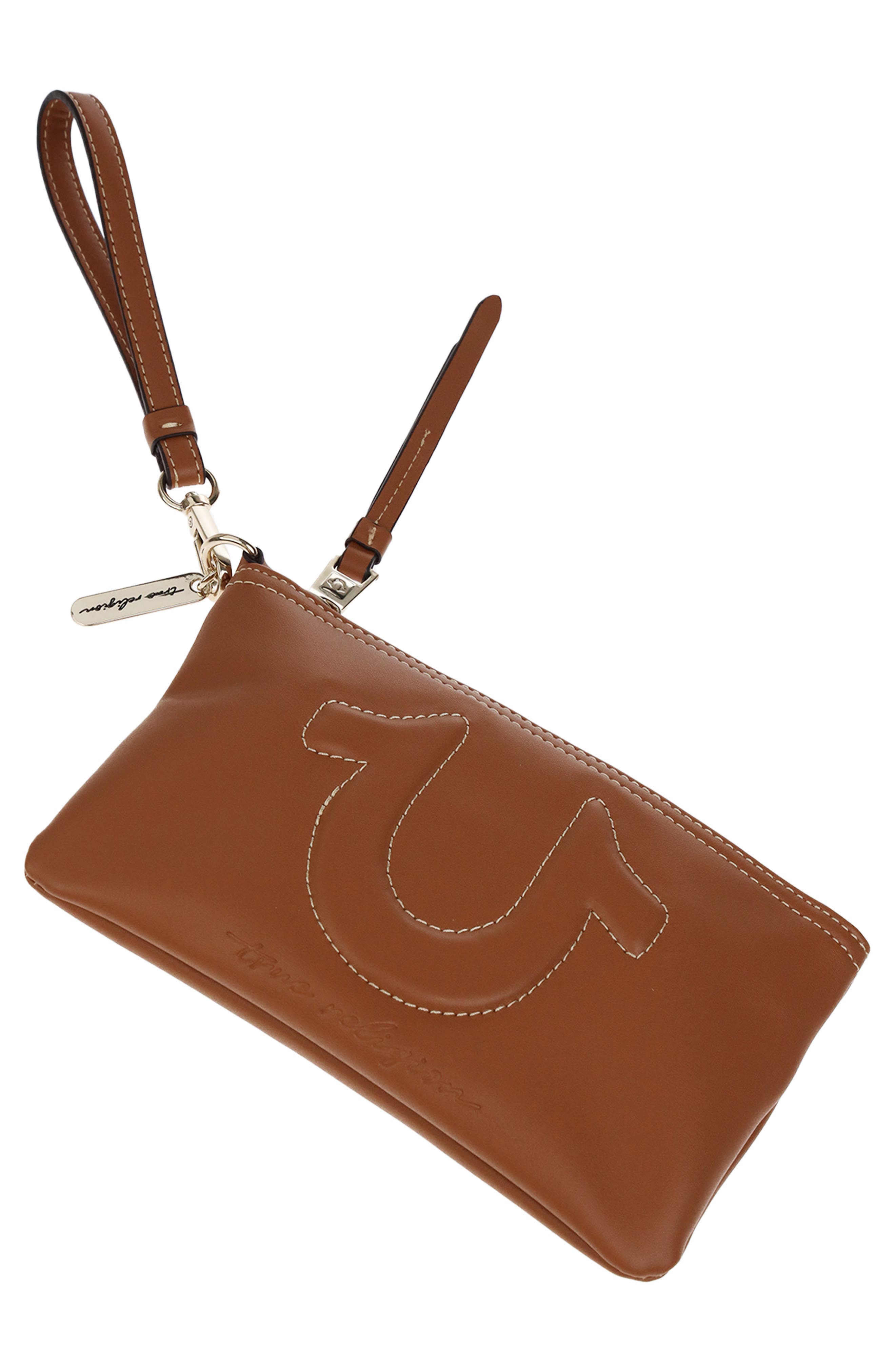 Bombe Horseshoe Wristlet Pouch, Alternate, color, COGNAC