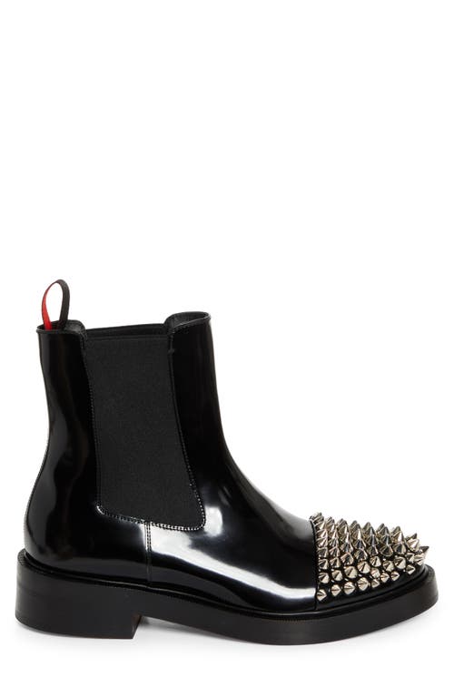 Christian Louboutin Battersea Spiked Cap Toe Chelsea Boot In Black