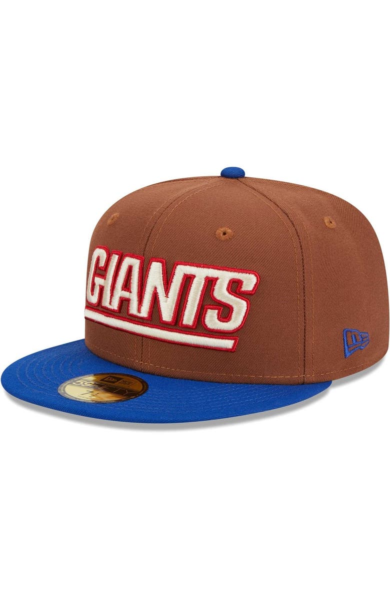New Era Men's New Era Brown/Royal New York Giants Harvest 75th Anniversary 59FIFTY Fitted Hat, Alternate, color, Brown
