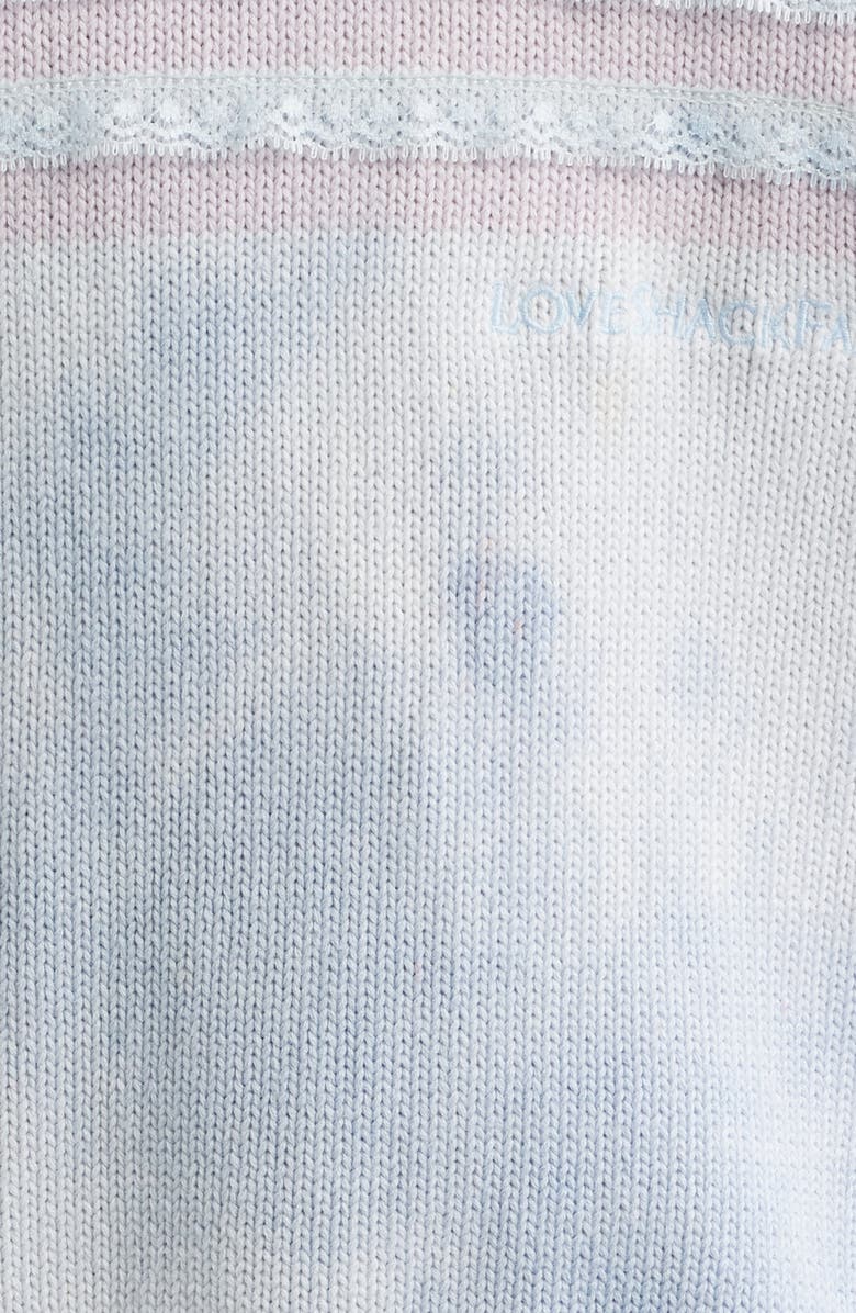 LoveShackFancy Lace Flag Detail Cotton Sweater, Alternate, color, Selvedge Sky