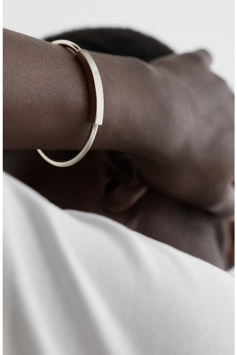 Linear Bold Bangle, Alternate, color, STERLING SILVER