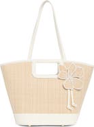 Anne Klein Floral Beaded Woven Tote
