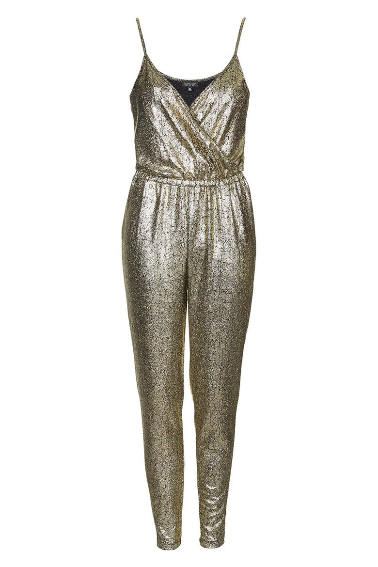 Metallic Snakeskin Jumpsuit, Alternate, color, GOLD