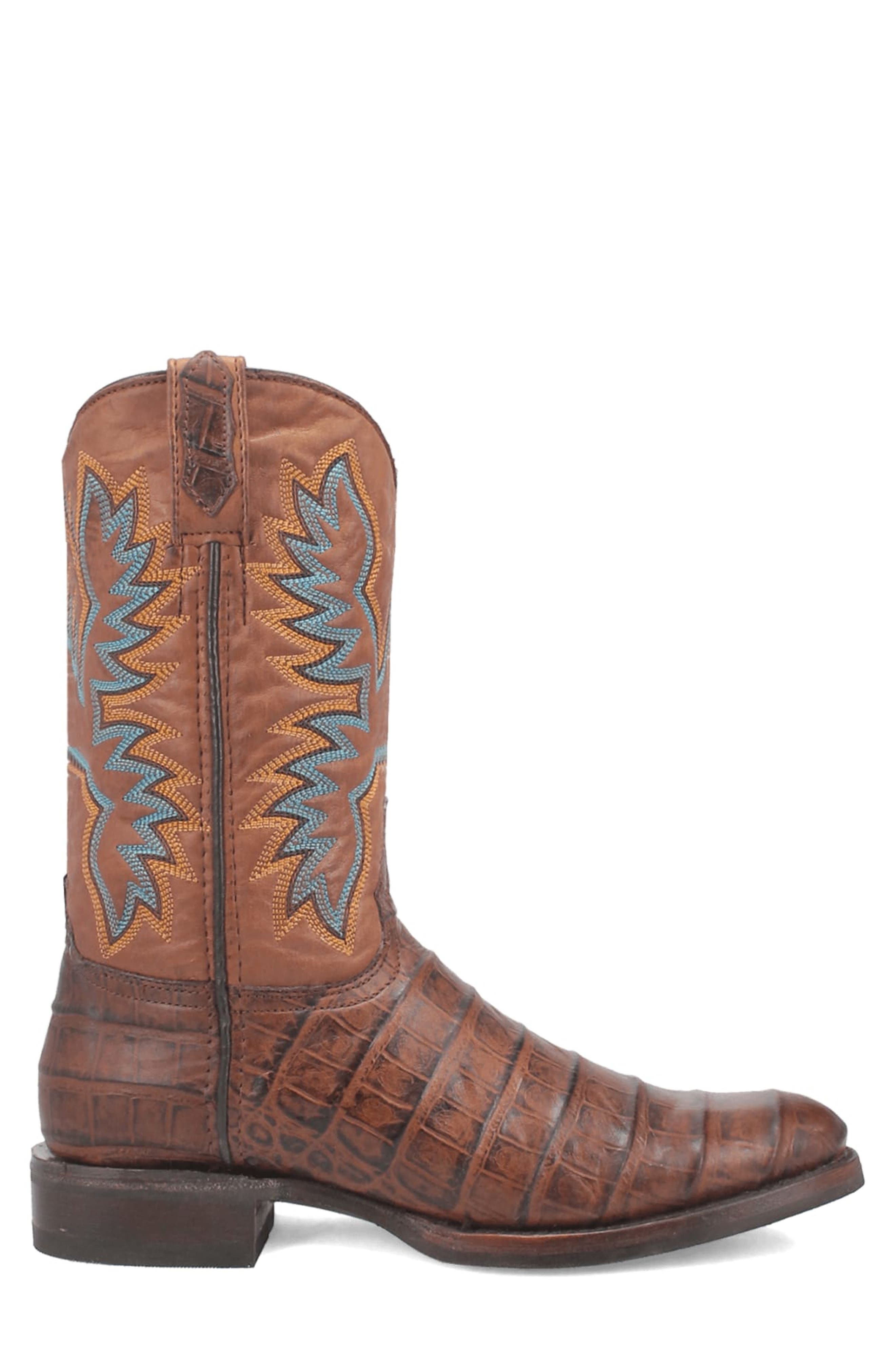 Dingo Trail Boss Alligator Embossed Cowboy Boot, Alternate, color, Brown