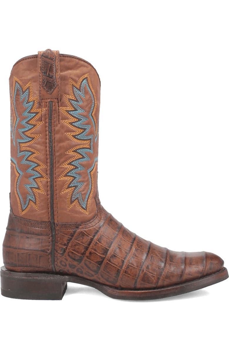 Dingo Trail Boss Alligator Embossed Cowboy Boot, Alternate, color, Brown