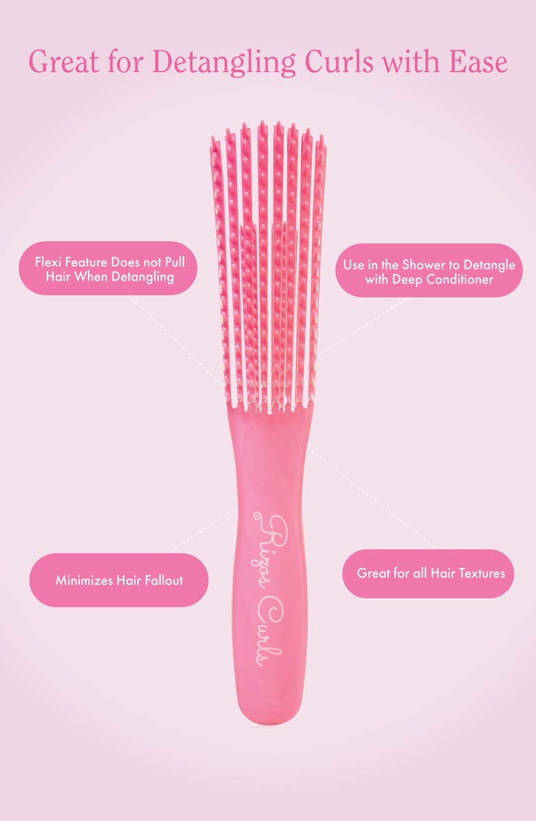 RIZOS CURLS Detangling Flexi Brush, Alternate, color, Pink