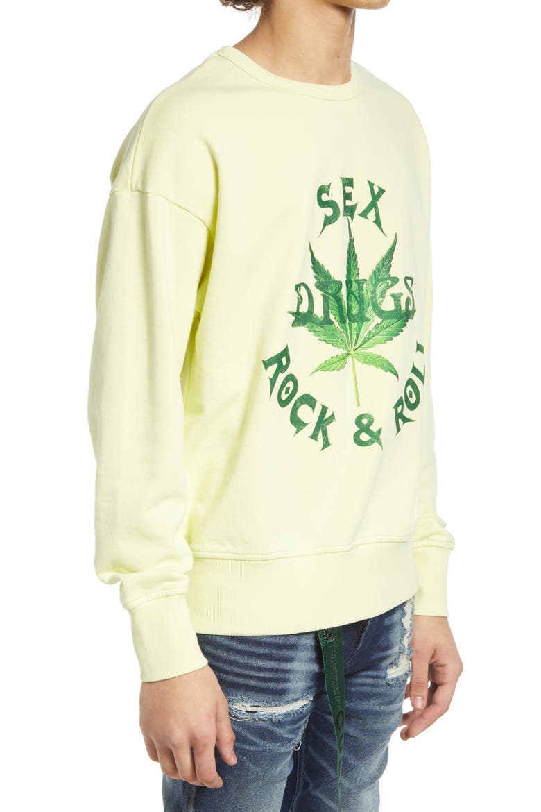 Rock & Roll Crewneck Sweatshirt, Alternate, color, LEMON