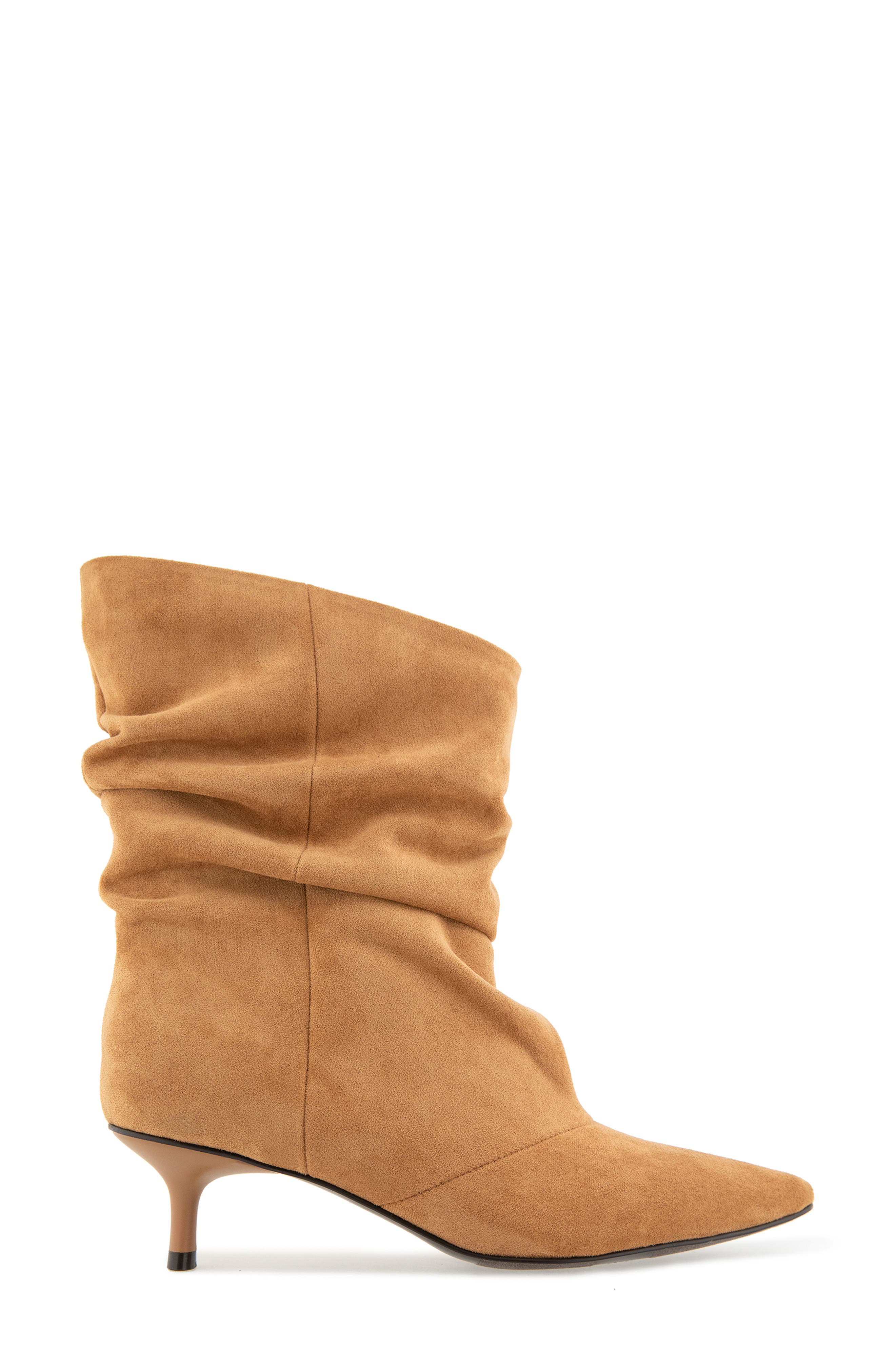 Polina Pointed Toe Slouch Bootie, Alternate, color, DUNE FAUX SUEDE