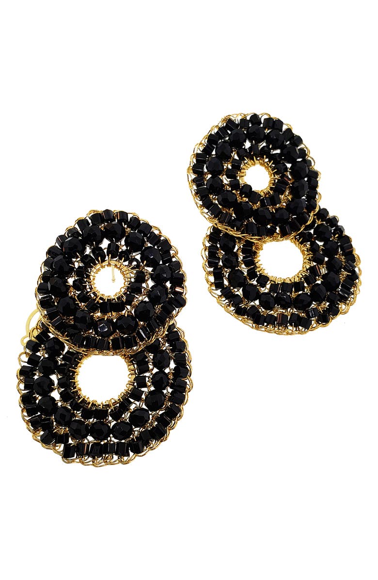 Lavish by Tricia Milaneze Lavish Jewelry Crystal Bead Double Hoop Earrings, Alternate, color,