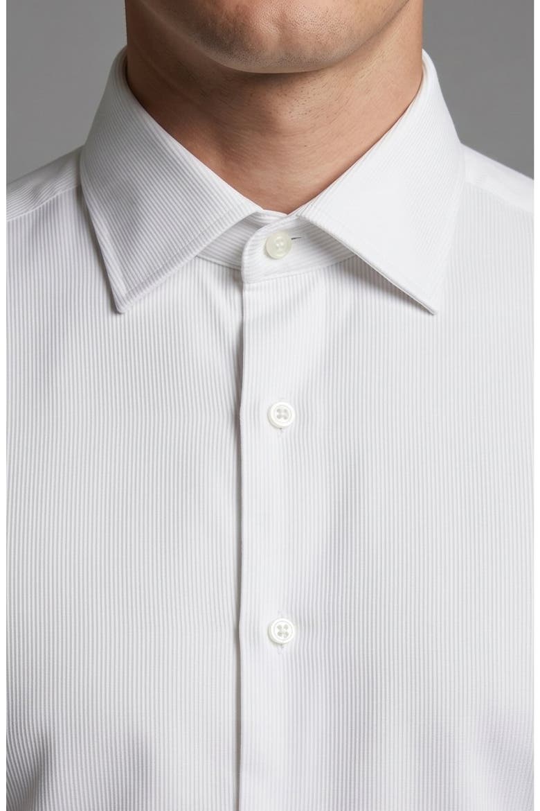 Textured Cotton Dress Shirt, Alternate, color, WHITE
