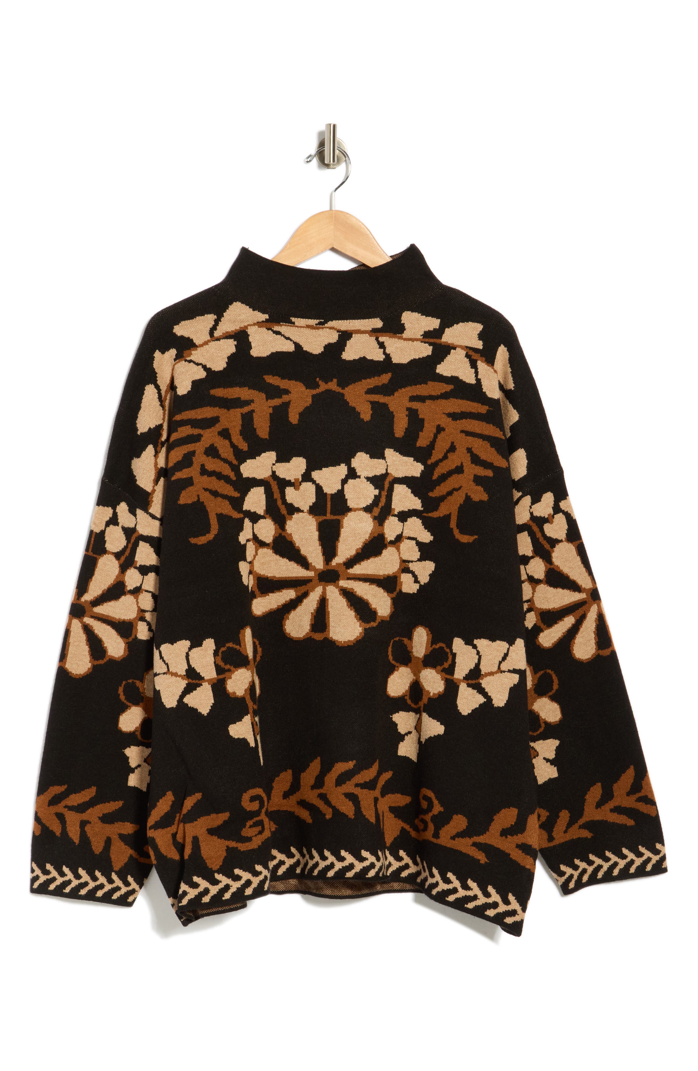 Jacquard Mock Neck Sweater
