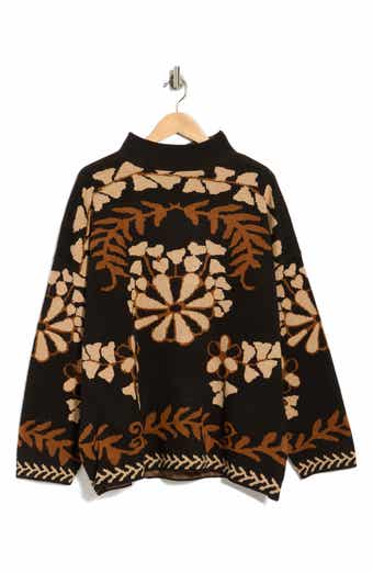 Jacquard Mock Neck Sweater