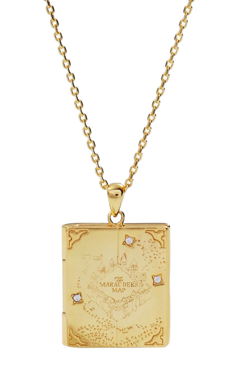 Alex and Ani Harry Potter<sup>™</sup> Mischief Managed Locket Necklace, Alternate, color, Gold