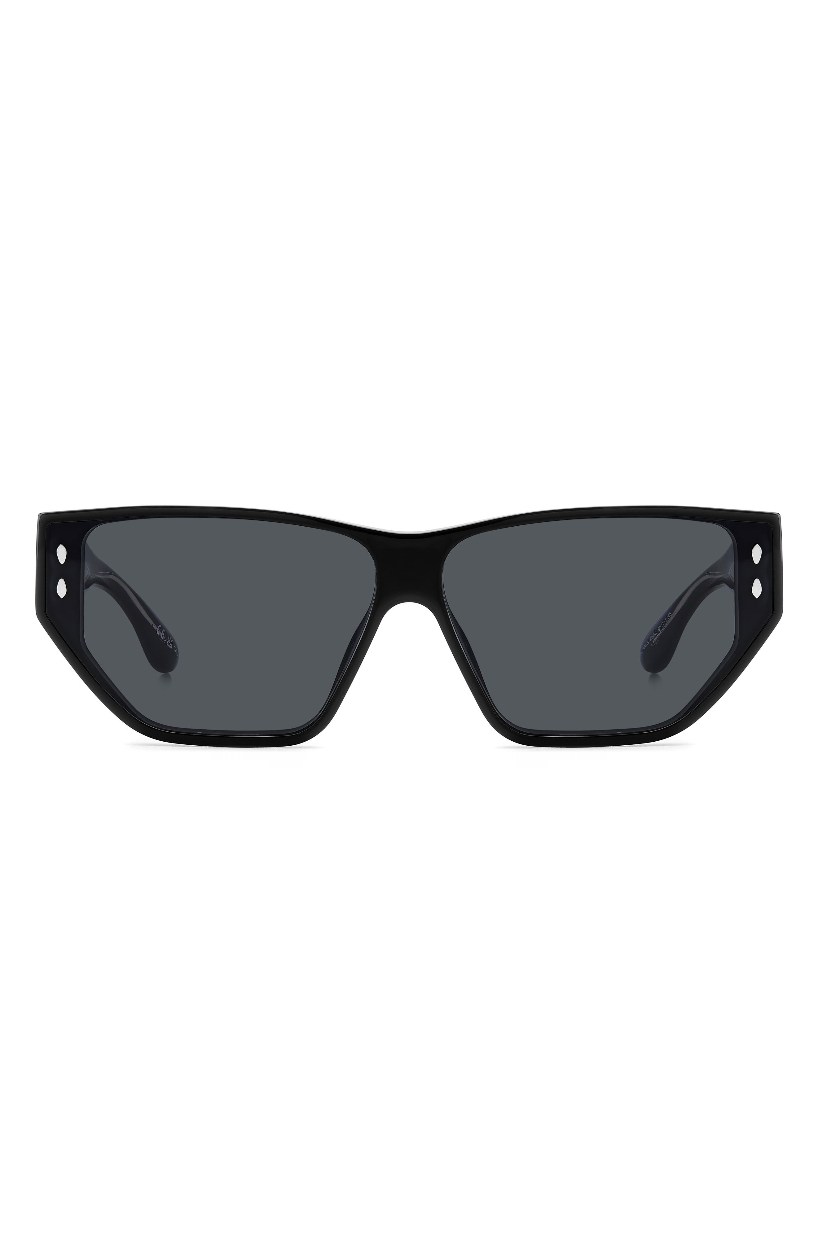 66mm Oversize Angular Sunglasses