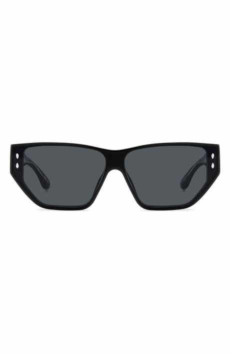 66mm Oversize Angular Sunglasses