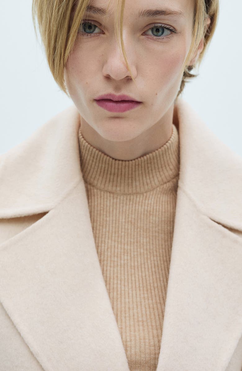 MANGO Wool Blend Wrap Coat, Alternate, color,