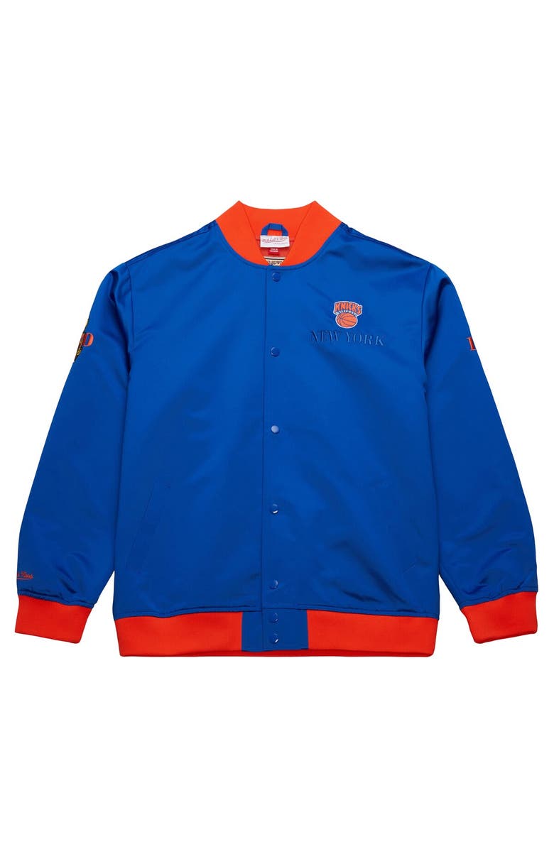Mitchell & Ness Men's Mitchell & Ness Blue New York Knicks Hardwood Classics Team OG 3.0 Lightweight Satin Full-Snap Jacket, Alternate, color, Blue