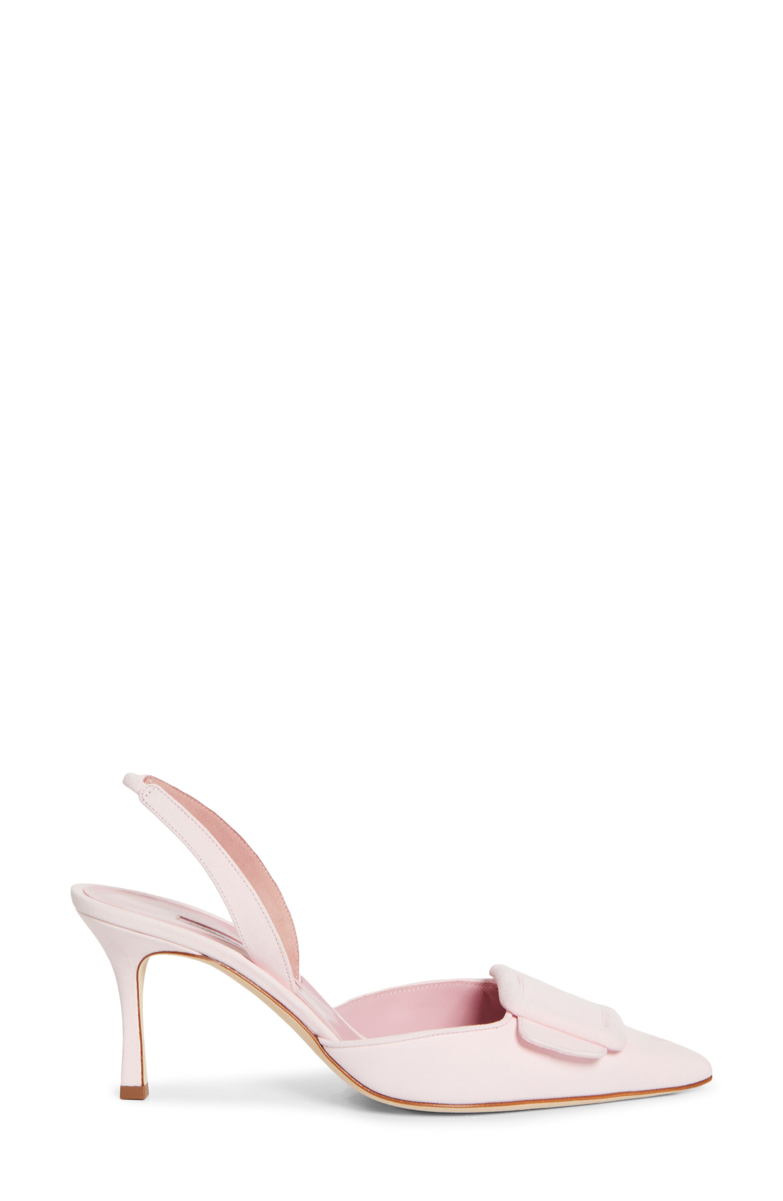 Manolo Blahnik Maysli Buckle Slingback Pump, Alternate, color, Light Pink