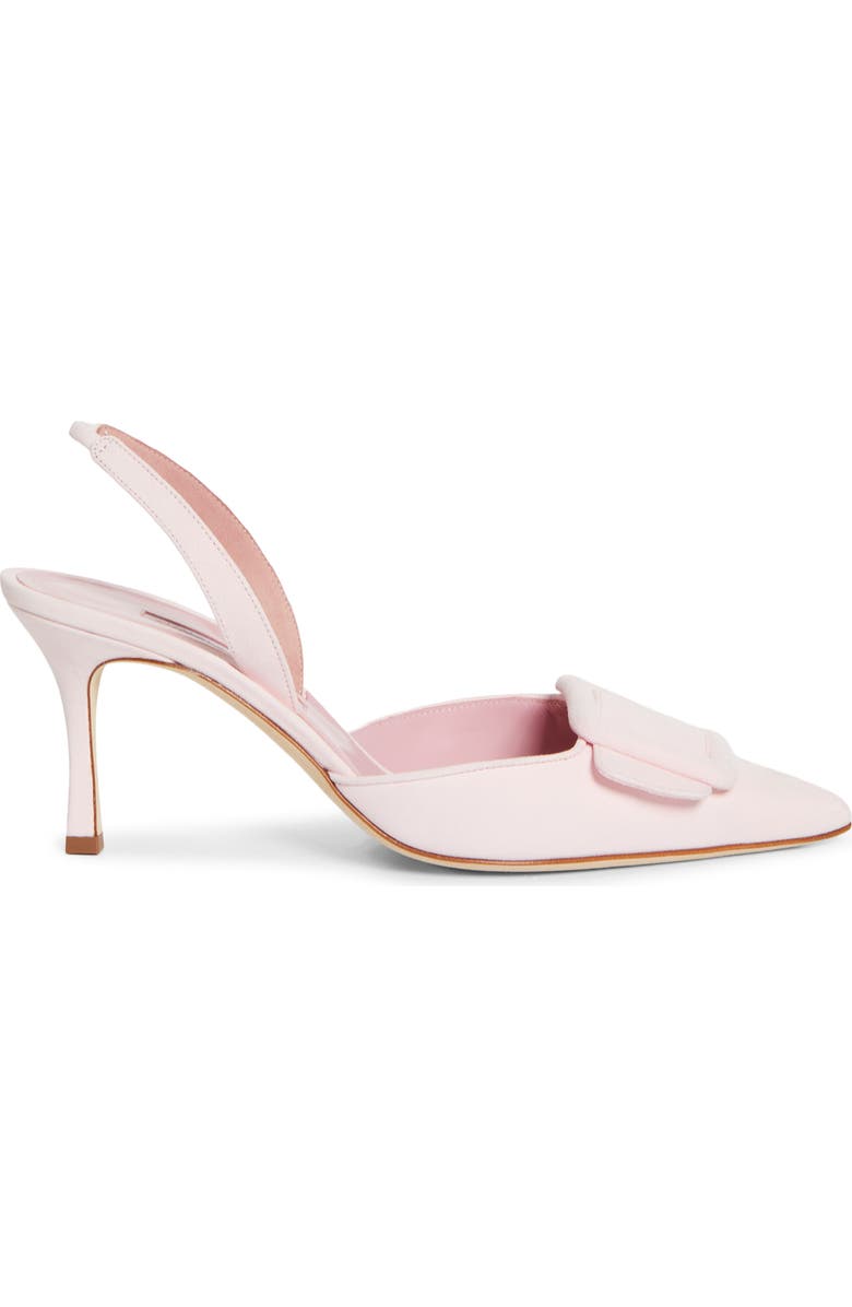 Manolo Blahnik Maysli Buckle Slingback Pump, Alternate, color, Light Pink