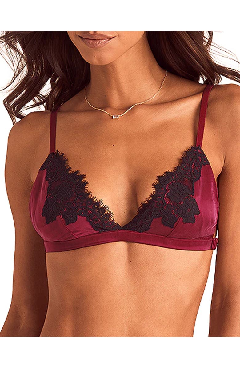 Adore Me Vegan Unlined Bralette Bra, Main, color, Dark Red