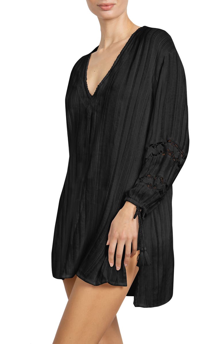 Robin Piccone Jo Long Sleeve Cover-Up Tunic, Alternate, color, 
