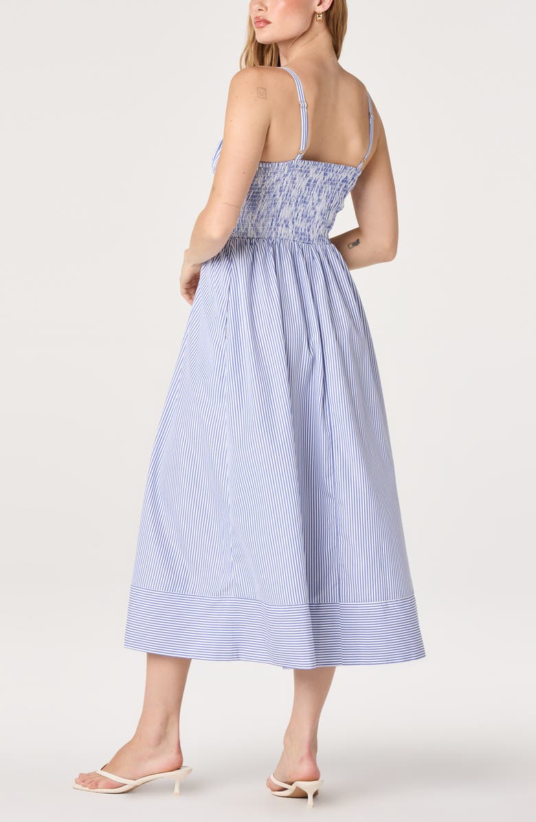 ASTR the Label Montserrat Stripe Midi Dress, Alternate, color, Blue Stripe