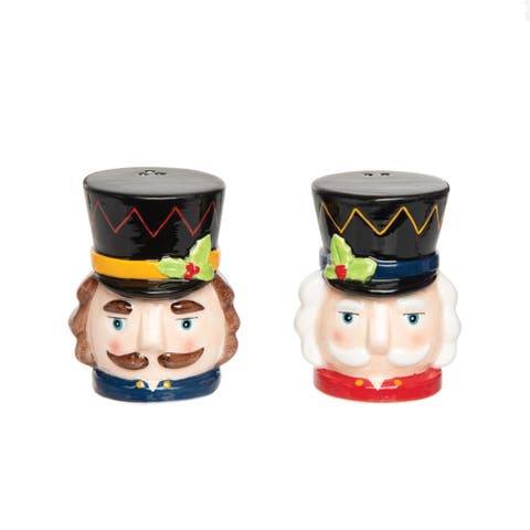 Nutcracker Soldiers Dolomite Christmas Salt & Pepper Shaker Set of 2