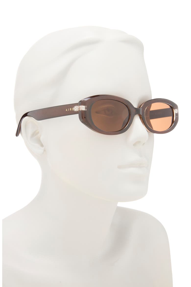 Affinity 52mm Oval Sunglasses, Alternate, color, CHOCOLATE / BROWN MONO