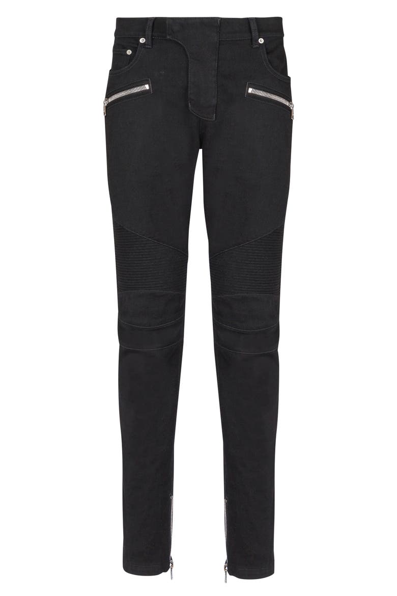 Denim Biker Pants, Alternate, color, 0PA BLACK