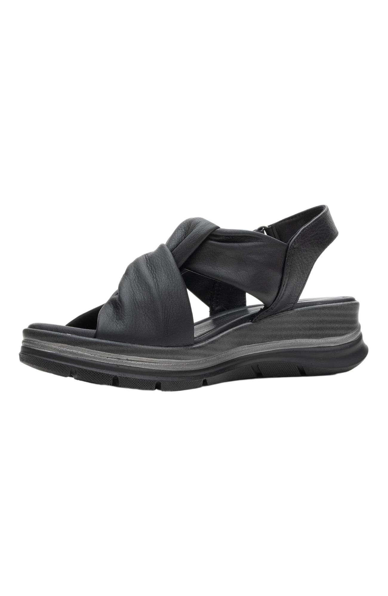 Forever & Always Shoes Oara Leather Sandal, Alternate, color, Black Leather