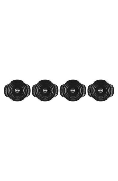 Le Creuset Gourmand Set Of 4 1/3-quart Enamel Cast Iron Cocotte With Lid In Matte Black
