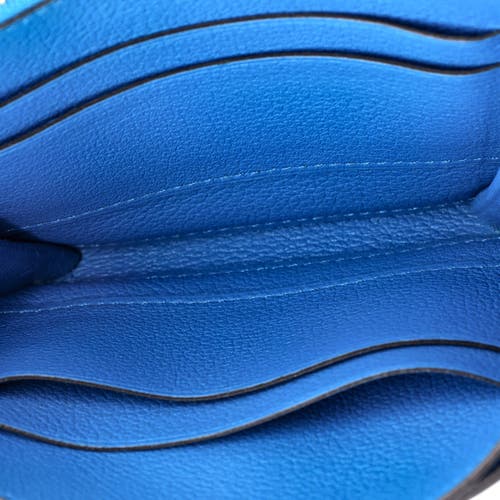 Pre-owned Hermes Hermes Convoyeur Crossbody Bag Evercolor Mini In Blue