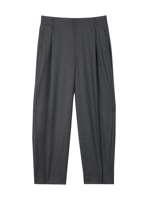 Barrel-Leg Cashmere Pants