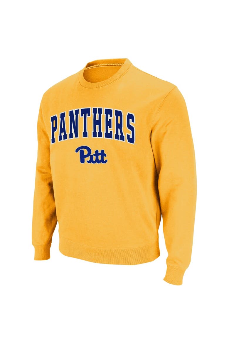 Men's Colosseum Gold Pitt Panthers Arch & Logo Sweatshirt, Alternate, color, Gold
