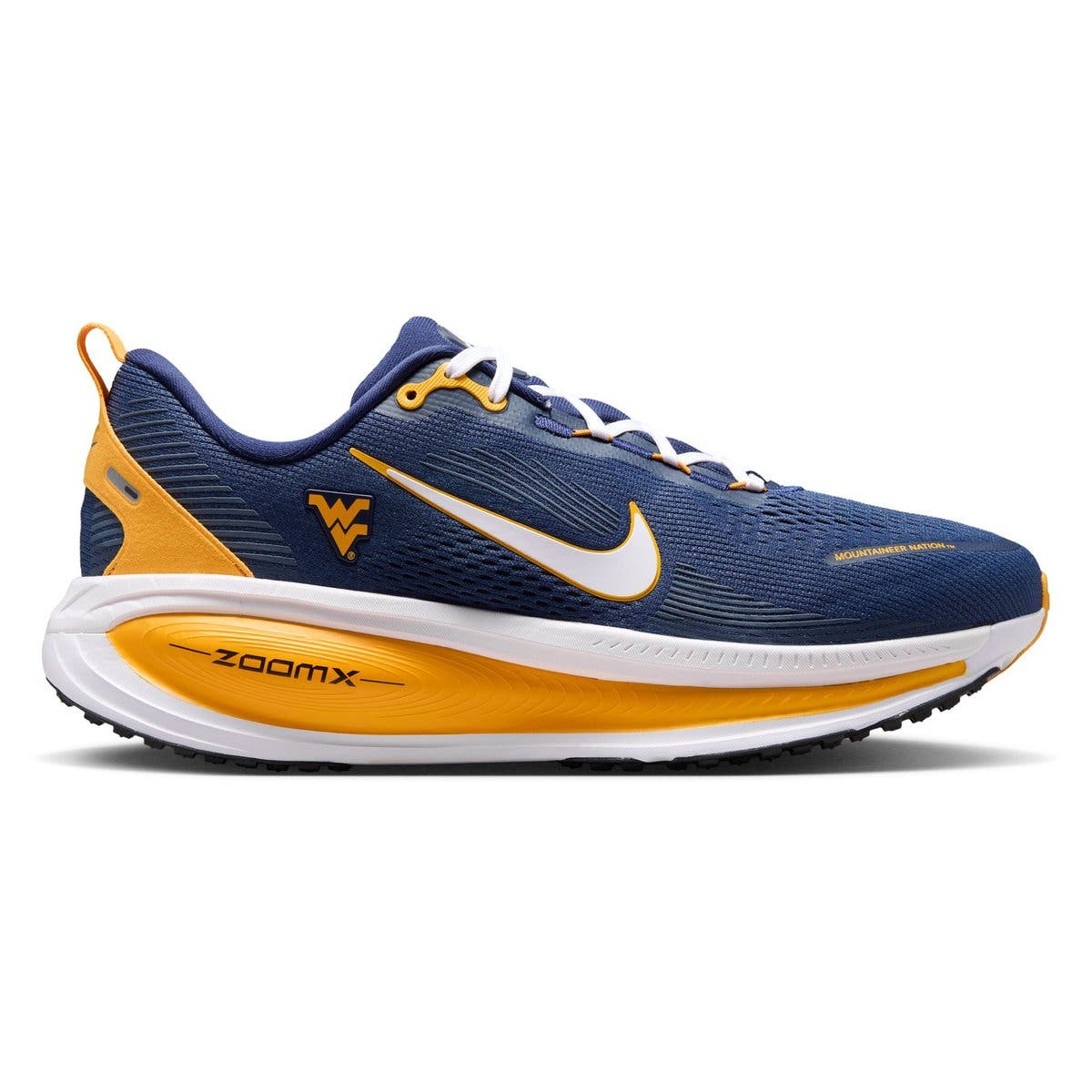 Men's Nike West Virginia Mountaineers Vomero 18 Running Shoes, Alternate, color, Navy