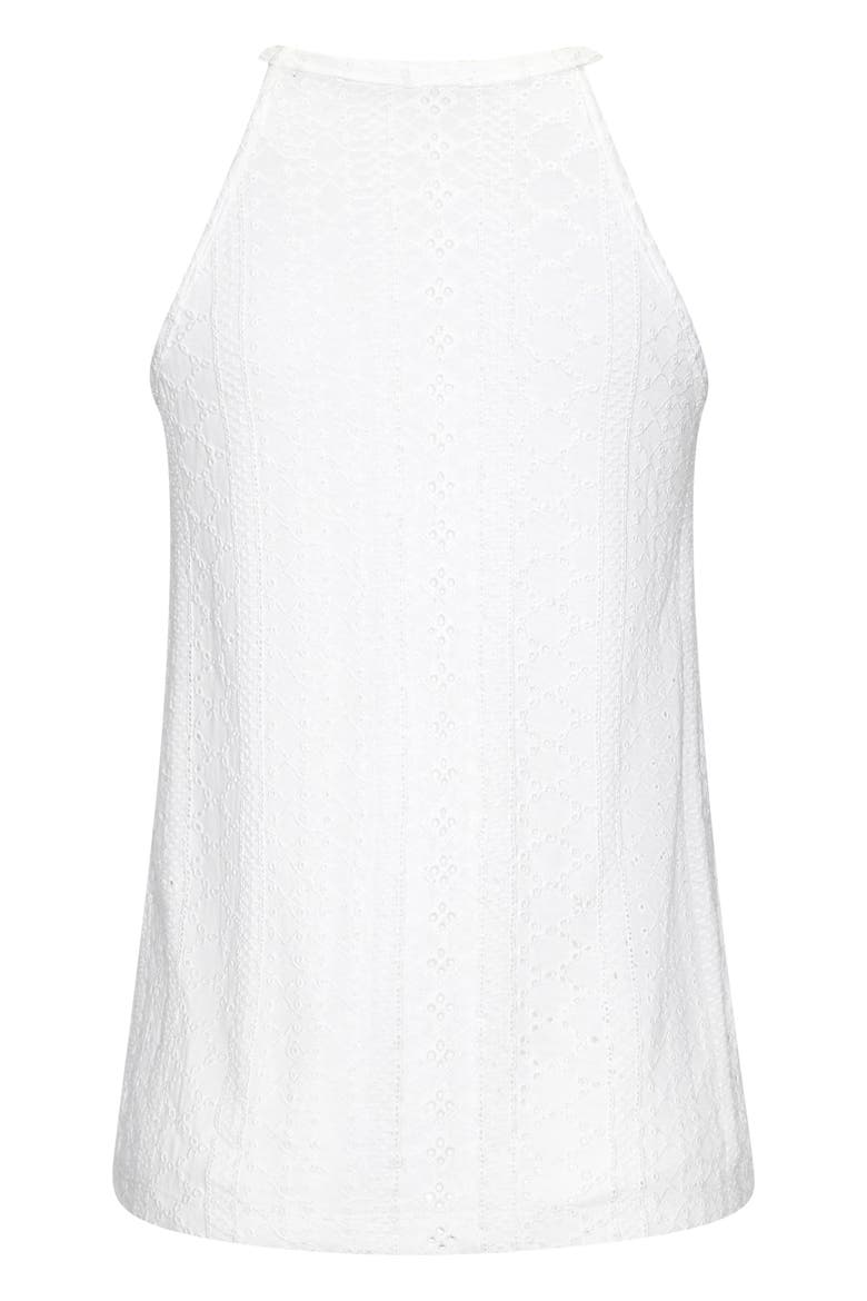 High Neck Eyelet Top, Alternate, color, White